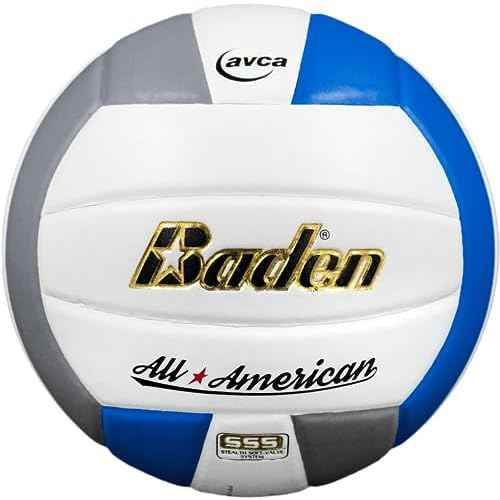 Baden | All American | Premium Composite Leather Feel | Indoor Tournament Volleyball | Built for Club Volleyball 13U to 18U | Official Size + Weight | AVCA Approved