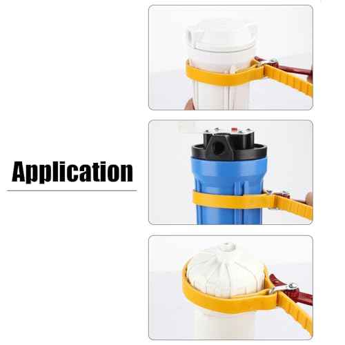 8 Inch Belt Strap Wrench, Multi-Purpose Adjustable Wrench for Water & Oil Filter Replacement, Steel Handle, PVC Pipe Joints