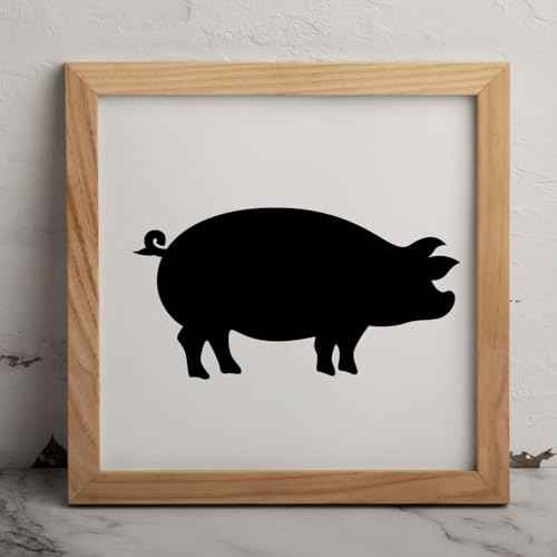 MAGJUCHE Farm Pig Stencil 12 Inches, Reusable Farm Animal Stencil for Painting DIY Crafts Decor