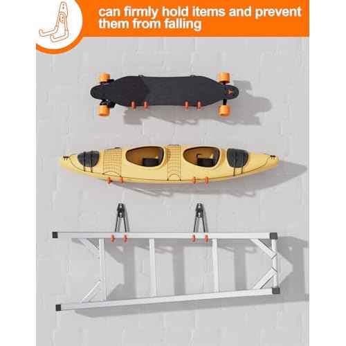 QcoQce 18 Pack Extension Cord Hooks with Wall Mount, Heavy Duty Utility Hangers for Hose, Wires, Cables, Garage Organization with Anti-Slip Coating, Screws Included (Orange)