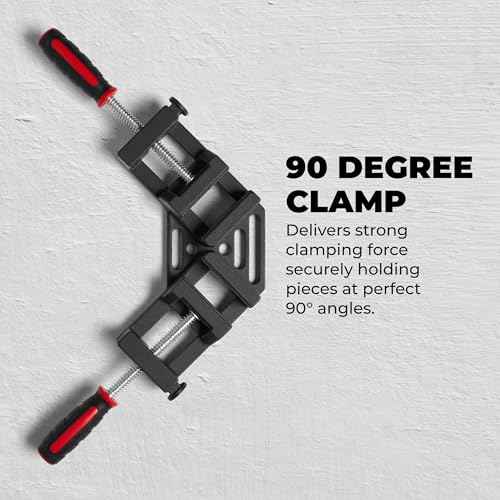 90-Degree Angle Clamp - Home Improvement Corner Clamp for Wood, Metal Tubes & Glass - Adjustable Hand Tool - Aluminum Alloy Die-Cast