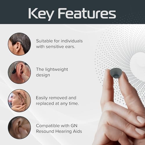 Hearing Aid Domes, Closed Domes for Hearing Aids, 10Pcs Resound Hearing Aid Domes (Large)