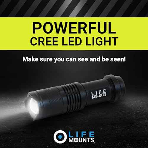 Life Mounts Firefighter Helmet Light - 3.5 in x 1.5 in, White LED - Hard Hat LED Light Mount - 360 Degree Rotation - Weatherproof & Shock-Proof - Quick Detach for Handheld Use