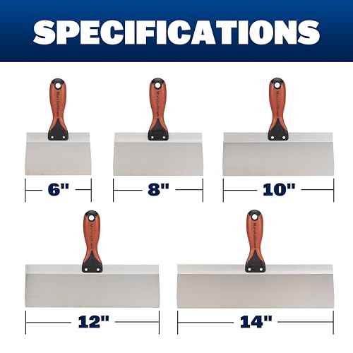 MARSHALLTOWN Drywall Taping Knife Set, 5-Piece Kit, 6-14 Inch Stainless Steel Blades, Made in the USA, DTKTP2