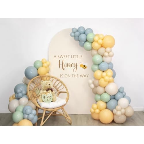 A Little Honey is on The Way Sign Decal for Balloon Arch Backdrop, Large Adhesive Letters Wall Sticker for Honey Bee Themed Party Photo Props Background