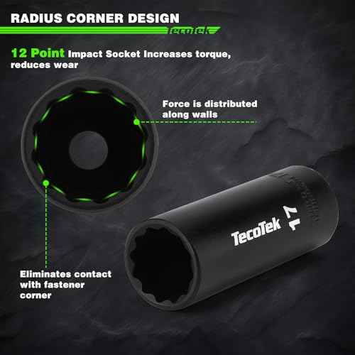 14 Pieces 3/8-Inch Drive Impact Socket Set, 12-Point, Metric, Deep, CR-V, 7mm to 19mm, Drill Socket Adapter 3/8"