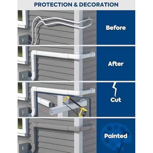 Mini Split Line Set Cover: 3" 17Ft Line Set Cover Kit for Minisplit with Flexible Duct, Decorative Lineset Cover Kit, Paintable for AC Pipe, Air Conditioner, HVAC, Heat Pumps, Central AC