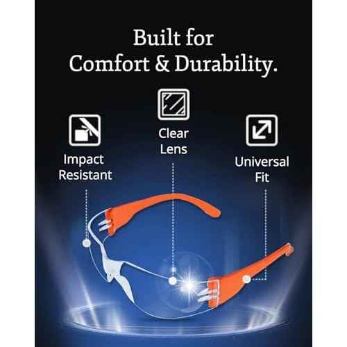 Aqulius 24 Bulk Safety Glasses for Men & Women - ANSI Z78.1 Certified - Scratch/Impact Resistant Crystal Clear Eye Protection Glasses for Construction, Shooting & More - Safety Goggles (6 Colors)