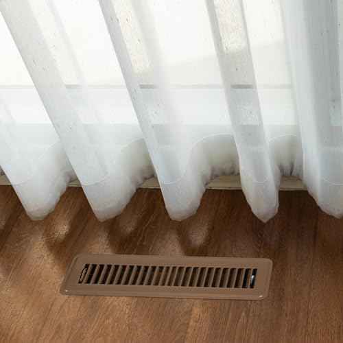 12 Pcs 2 x 12 Brown Heavy Duty Steel Floor Register Bulk, Walkable Design with Damper, Floor Register Vent Grille Covers with Easy Adjust Air Supply Lever