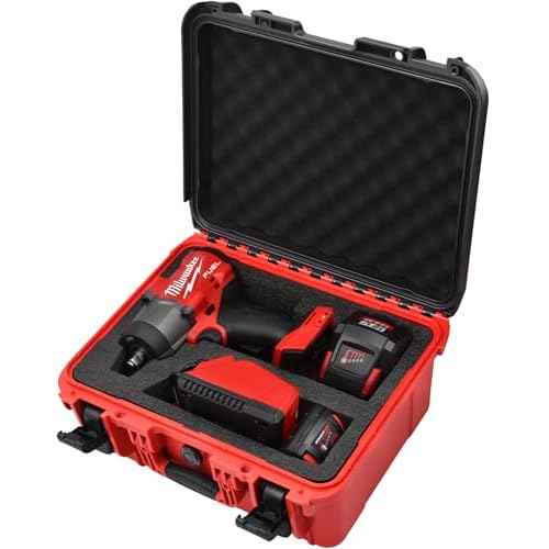 Case for Milwaukee M18 Impact & Torque Wrench ? Waterproof Hard Tool Box for Milwaukee 18V/20V Cordless Impact Wrench & 1/2" 3/4" 3/8" Torque Wrenches, Battery & Charger Storage (Case Only)