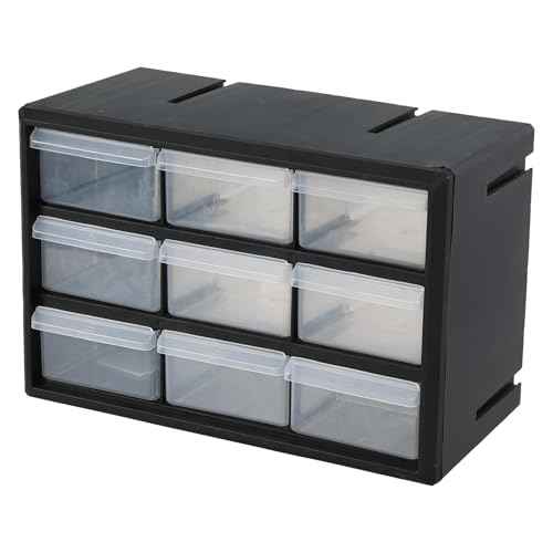 Plastic Drawer Storage Cabinet, 9-Drawer Plastic Drawers Organizer for Small Parts