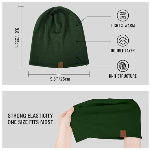 ACUSHLA 100% Merino Wool Cuff Beanie for Men & Women Knitted Winter Hat Unisex Watch Cap Skull Wrap for Cold Weather