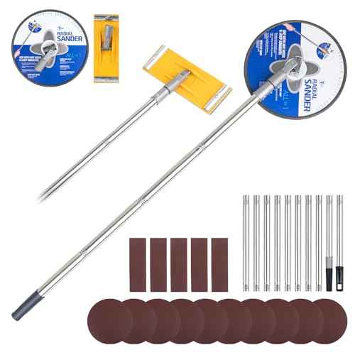Drywall Pole Sander With 118in Splicing Pole,2 Sander Heads,15sanding Sheets (80,100,180,240,320 Grit),Suitable For Wall Painting, Cleaning and Polishing