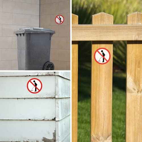 dealzEpic - Do Not Pee Here/No Peeing Sign Stickers - Self Adhesive Peel and Stick Decals