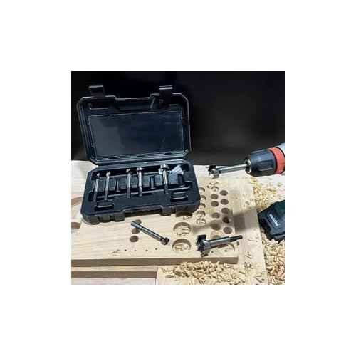 Forstner Bit Set 8Pcs Hex Shank, Wood Drill Bits Set with Multi Sided Shank