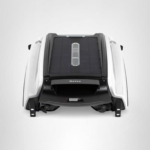 Betta SE Solar Powered Automatic Robotic Pool Surface Skimmer Cleaner with 24/7 Continuous Cleaning Battery Power and Re-Engineered Twin Salt Chlorine Tolerant Motors (White)