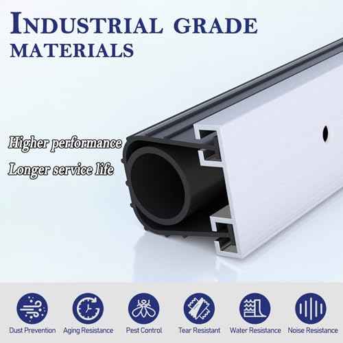 U+O Ring Garage Door Seals Bottom Rubber Kit with Pre-Drilled Aluminum Track Retainer Base, Heavy-Duty Combination Weather Stripping Kit, 16.5 Feet