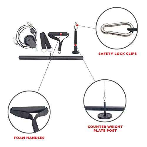 Sunny Health & Fitness Power Cage Squat Rack Upgrade Attachments, Dip Bar, Plate Bar Holder, Belt Squat, J Hook, Lat, Adapter, U Ring, Pull Up Bar, Landmine, Captain's Chair, Tricep Rope For Home Gym