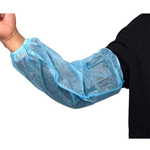Greenour 200/1000 Counts Disposable Sleeve Covers for Arms Oversleeves Latex-free with Elastic Ends Blue 16 Inches