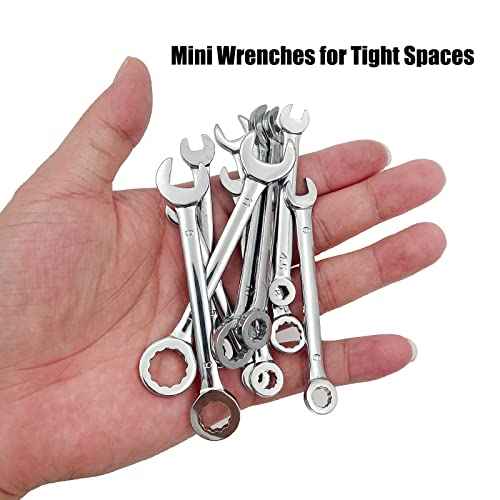 Mini Wrench Set Open End Wrench Combination Wrench Sets With Chain Ring Metric Type Wrenches (10pcs)