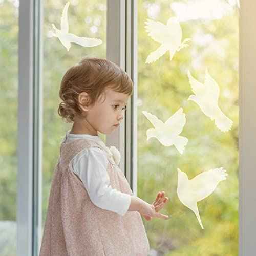 Outus 32 Pieces Window Decals for Bird Strikes Anti Collision Window Clings Decals Strike Prevention Glass Door Stickers to Save and Protect Bird Strikes on Glass (Hummingbird Style)
