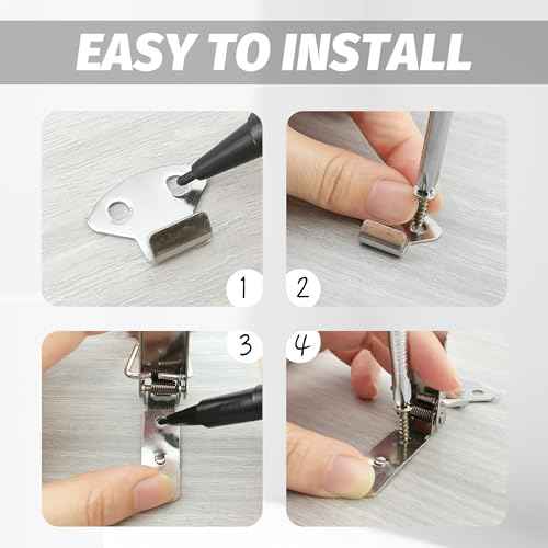 BlingKingdom 4 PCS Stainless Steel Spring Loaded Toggle Latches with Screws, Small Catch Clamp Clip Silver Tension Clasp for Toolbox Case Drawer Cabinet Closure Latch Lock (73 mm)