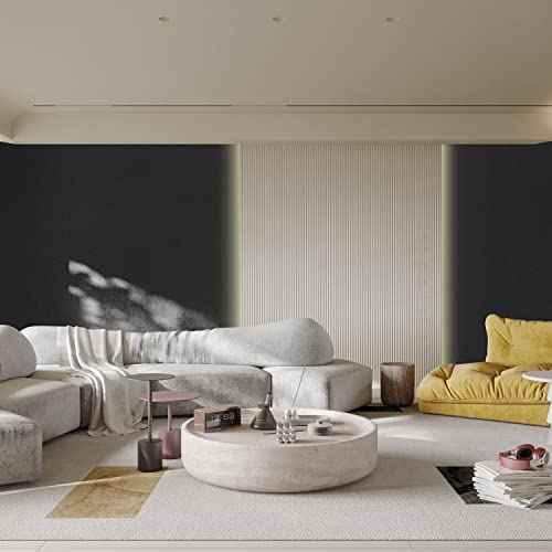 Black Contact Paper - 15.7 x 98 Inch Peel and Stick Wallpaper, Matte Black Wallpaper, Self Adhesive and Removable Decorative Contact Paper for Cabinets,Stand Liner, Table and Door Makeover Decor