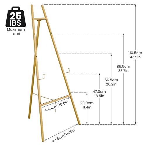 Gold Easel Stand for Sign, Heavy Duty Easel, 4-Tier AdjustableArt Easel for Painting, Wedding Sign 2pc