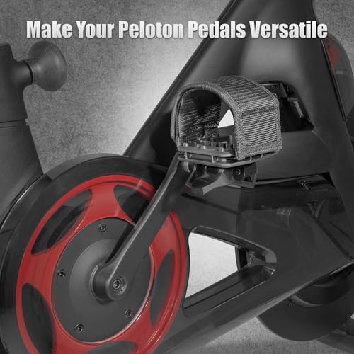 CyclingDeal Strap-in Platform Pedals - Compatible with Peloton Pedals for Peloton Bike & Bike + Anti-Skid Grips Peloton Pedal Converter Peloton Accessories - Ride with Sneakers