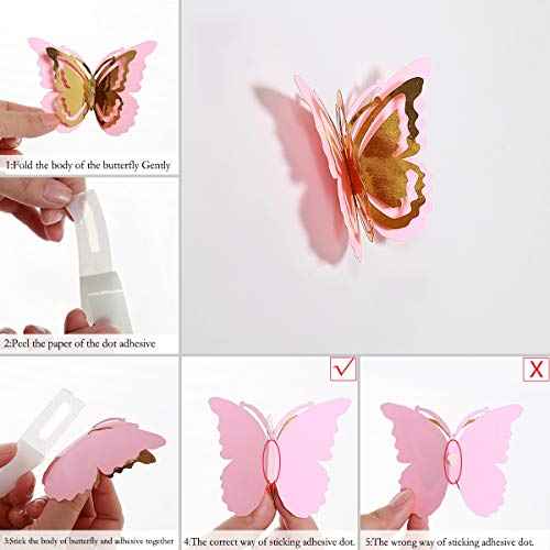 pinkblume Silver Blue Teal Butterfly Decorations Stickers 3D Butterfies Wall Art Wedding Decor Removable Wall Decals Murals for Aqua Home Living Room Babys Bedroom Showcase Nursery Art Decor (27PCS)