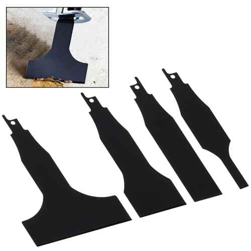 4Pcs Scraper Blade,Reciprocating Saw Scraper Blade,Scraping Tool Attachment for Reciprocating Saws,High Carbon Steel Tile Cleaning Tools for Remove Linoleum, Glue, Vinyl Flooring