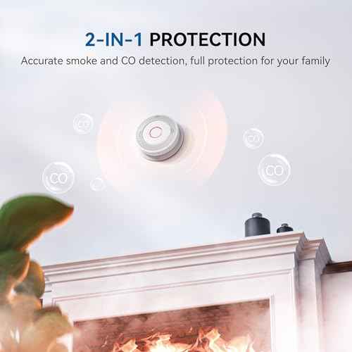 SITERWELL Hardwired Interconnected Smoke and Carbon Monoxide Detector, 10 Year Product Life Alarm Smoke Carbon Monoxide Detector with 2 AA Batteries Back Up, Smoke and CO Detector Voice Alert,1 Pack