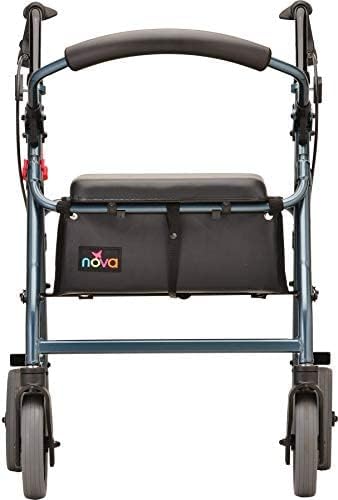 NOVA Medical Products Zoom Rollator Walker Blue 22 Inch (Pack of 1)