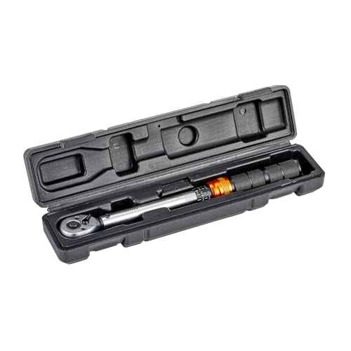 3/8" Click Torque Wrench, 5-45 ft-lb (6.8-61 Nm) Dual Scales, 3% Accuracy with 72-Tooth Reversible Ratchet, Cr-V Steel, Non-Slip Knurled Grip, for Bicycle, Precision Automotive Car