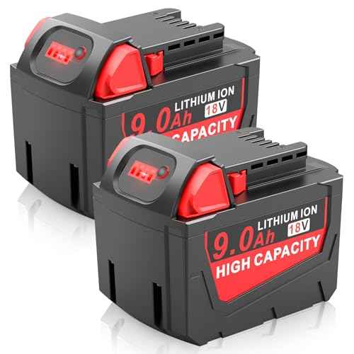 2 Pack 9.0Ah 18V Replace for Milwaukee Mk18 Battery Compatible with 48-11-1850 48-11-1860 48-11-1845 48-11-1828 Cordless Power Tools Lithium Battery