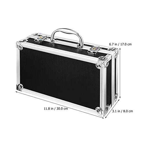 DOITOOL Portable Aluminum Alloy Toolbox with Lock Multifunctional Storage Case for Tools and Instruments Right Angle Design Soft Padded Protection Dimensions