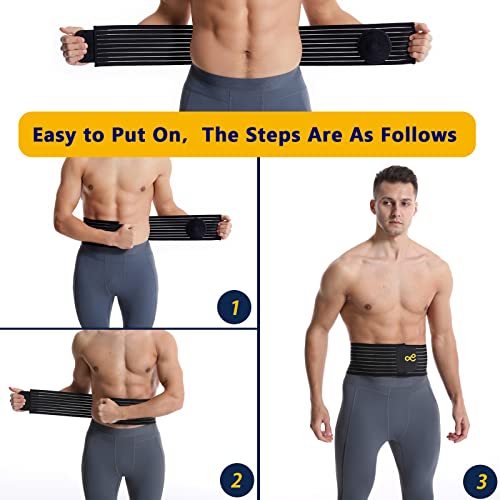 Umbilical Hernia Belt for Men and Women - Abdominal Support Binder with Compression Pad - Navel Ventral Epigastric Incisional and Belly Button Hernias Surgery Prevention Aid