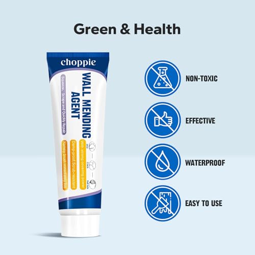 Choppie Drywall Repair Kit (4.2 Oz), Spackle Wall Repair, Wall Repair Patch Kit to Fill The Holes, Walls Putty Hole Repair Quick and Easy Solution, Sandpaper, Drywall Patches with Scraper