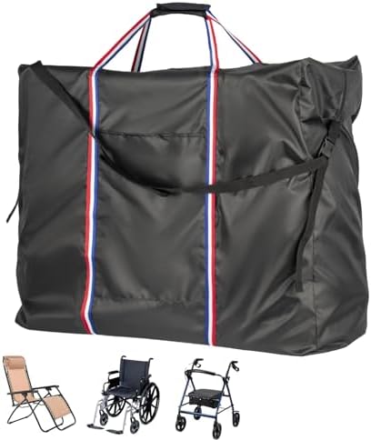 Rollator Travel Bag - Waterproof Wheelchair Bag for Folding Walker, Compact Wheelchair Transport Chair Portable Carry Case Cover for Car & Airplane TSA Traveling (32" Lx10 Wx37 H)