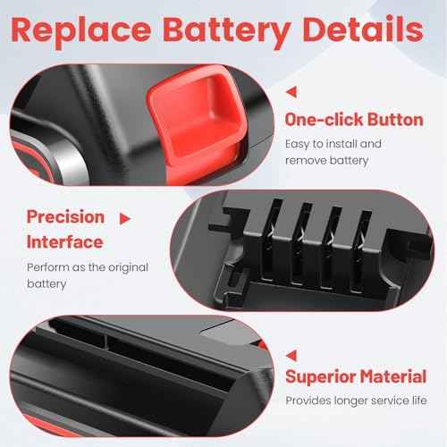 20V Max 6000mAh Replace High-Capacity Battery for Black and Decker 20V Lithium Battery, Compatible with Black & Decker 20 Volt LBXR20 LBXR2020 & Power Tools Weed Eater, Drill, Leaf Blower