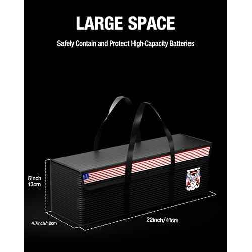 Ebike battery bag, LiFePO4 Lithium Battery Fireproof Bag, Large Capacity Explosion-proof Lipo Battery Case for Charging & Storage, Waterproof Safe Box Compatible with Super73(16x4.7x5 Inches)