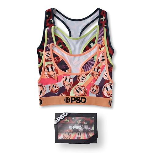 PSD Women's Dark Jewel 3-Pack Racerback Sports Bra for Women, Comfortable Exercise Bras for Women for Yoga and Gym Workouts