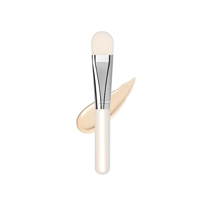 Facial Mask Application Brush, White Soft Man-made Fiber Brush Head Cosmetic Tool for Body Lotion, Mud, Clay, Charcoal Mixed Mask