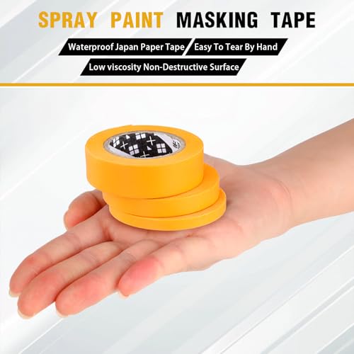 3 Pcs Model Masking Tape Airbrush Masking Tapes 6mm & 10mm & 18mm Automotive Paint Tape for Fine Model Painting