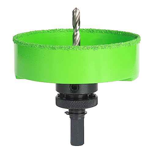 4-1/4 Inch Carbide Hole Saw with Arbor for 4" Recessed Lights, 4.25 Hole Saw Cutting Plaster Drywall Ceiling Sheetrock, 2X Faster, Green