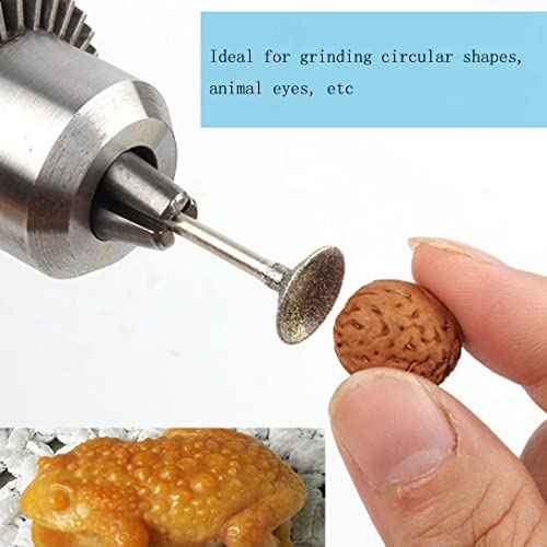 Luo ke Bowl Shape Diamond Burr - 3/32'' Shank Diamond Burs Wire Rounder Bits fits Rotary Tool (Pack of 13)