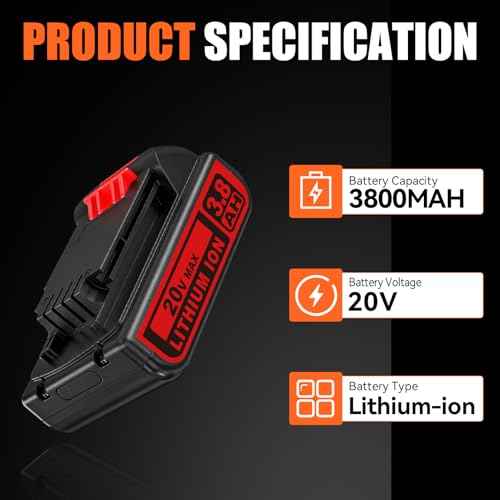2Pack 3.8Ah 20V Replacement for Black and Decker 20V Battery Li-ion Battery LBXR20 Compatible with Black and Decker Battery 20V for Power Tool