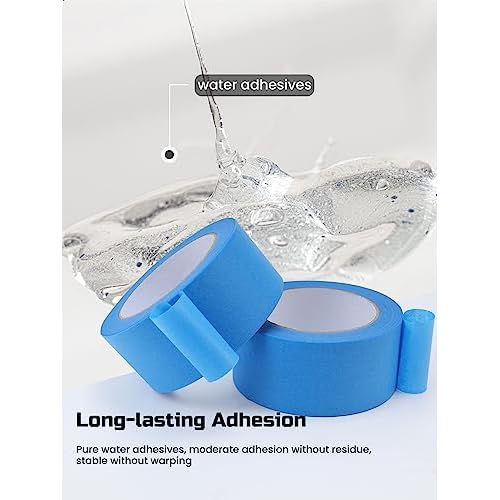 Lichamp Blue Painters Tape, 1 Pack 1.9 inch by 55 Yards Paper Tape, Blue Tapes for Crafts Arts