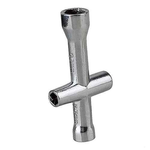 2pcs Hobbypark Aluminum Cross Wrenches Sleeve 4/5/5.5/7mm 8mm 10mm 12mm 17mm Glow Plug Socket Hex Driver Hexagon Spanner Wheel Repair Tools for RC Car