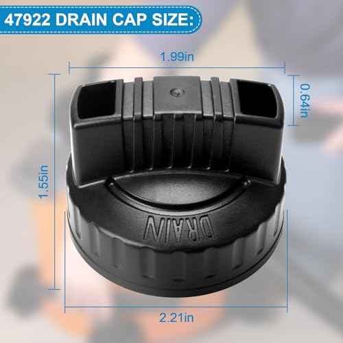 47922 Vacuum Drain Cap for Ridgid Shop Vac Vacuums Cleaner and Craftsman Shop Vacuum, Wet Dry Vac Cleaner Replacement Drain Plug 1.97'' ID, Upgraded Shop Vac Replacement Parts & Accessories - 1Pack